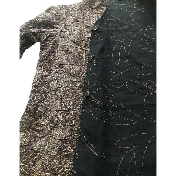 Handmade Reversible Quilted Block Print Jacket Women’s Medium Large M L Black - Picture 8 of 16